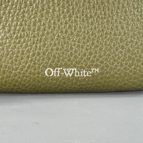 OFF-WHITE One Size Green Olive Embossed Pebble Grain Leather Phone Bag - Picture 5 of 10